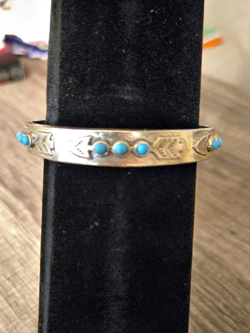 Turquoise Silver-Tone Cuff Bracelet